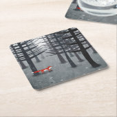 Fox Forest Art Kartonnen Onderzetters (Schuin)