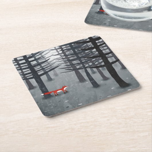 Fox Forest Art Kartonnen Onderzetters (Schuin)