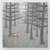 Fox Forest Art Stenen Onderzetter (Voorkant)