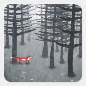 Fox Forest Art Vierkante Sticker (Voorkant)
