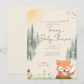 Fox Forest Baby shower Kaart (Voorkant / Achterkant)
