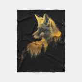 Fox Forest Nature Lover Mountains Hiking Camping H Fleece Deken (Voorkant)