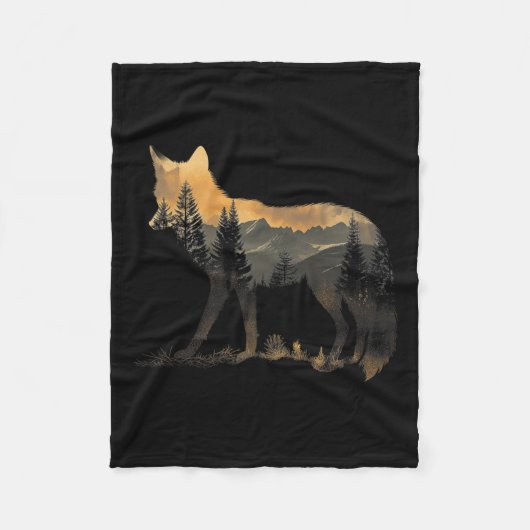 Fox Forest Natuur Lover Mountains Wandelen Camping Fleece Deken (Voorkant)