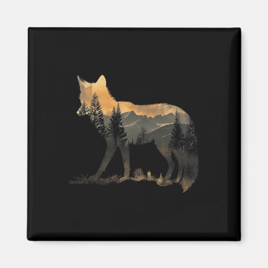 Fox Forest Natuur Lover Mountains Wandelen Camping Magneet (Voorkant)