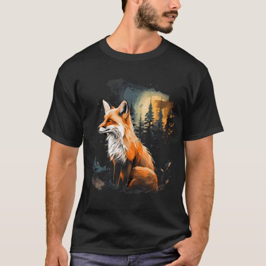 Fox Forest Natuur Lover Mountains Wandelen Camping T-shirt (Voorkant)