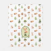 Fox Forest Vrienden Schattige Bos Dieren Fleece Deken (Voorkant)
