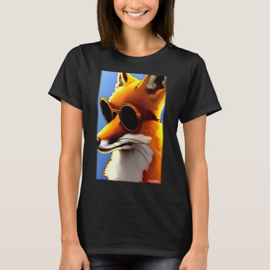Fox Fox Sunbril Wilde Levensdieren Zoo Forest T-shirt (Voorkant)
