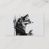 Fox Foxes Hoofd Logo Dier Howling Maan Visitekaartje (Achterkant)