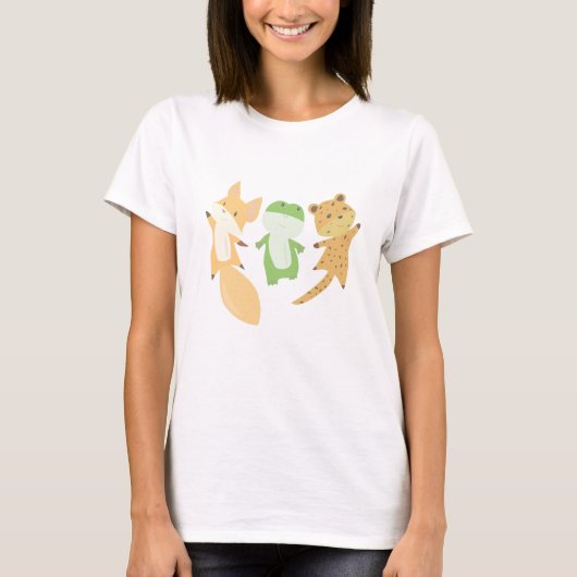 Fox Frog Leopard Dierenvrienden Funny Animals T-shirt (Voorkant)