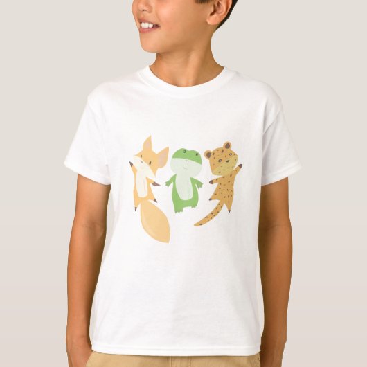 Fox Frog Leopard Dierenvrienden Funny Animals T-shirt (Voorkant)