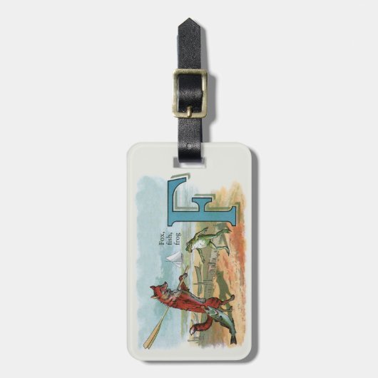 Fox Frog Vist Antiek illustratie Bagagelabel (Voorkant verticaal)