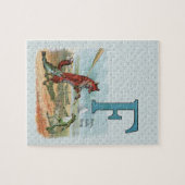 Fox Frog Vist Antiek illustratie Legpuzzel (Horizontaal)