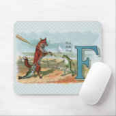 Fox Frog Vist Antiek illustratie Muismat (Met muis)