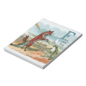 Fox Frog Vist Antiek illustratie Notitieblok (Linkerzijde)
