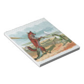 Fox Frog Vist Antiek illustratie Notitieblok (Schuin)