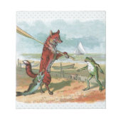 Fox Frog Vist Antiek illustratie Notitieblok (Voorkant)