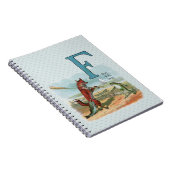 Fox Frog Vist Antiek illustratie Notitieboek (Rechterzijde)