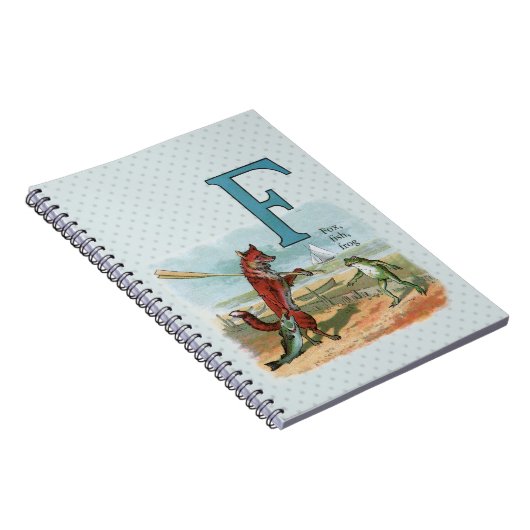 Fox Frog Vist Antiek illustratie Notitieboek (Rechterzijde)