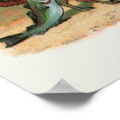 Fox Frog Vist Antiek illustratie Poster (Hoek)