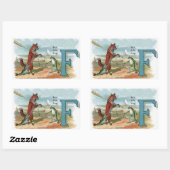 Fox Frog Vist Antiek illustratie Rechthoekige Sticker (Vel)