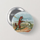 Fox Frog Vist Antiek illustratie Ronde Button 5,7 Cm (Voorkant /achterkant)