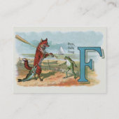 Fox Frog Vist Antiek illustratie Visitekaartje (Achterkant)