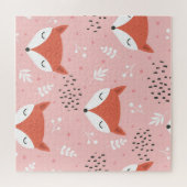 Fox Fun: Schattige bospatroon Legpuzzel (Horizontaal)
