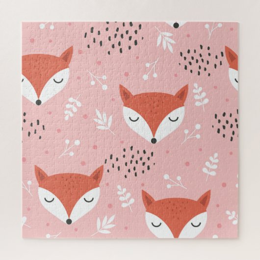 Fox Fun: Schattige bospatroon Legpuzzel (Verticaal)