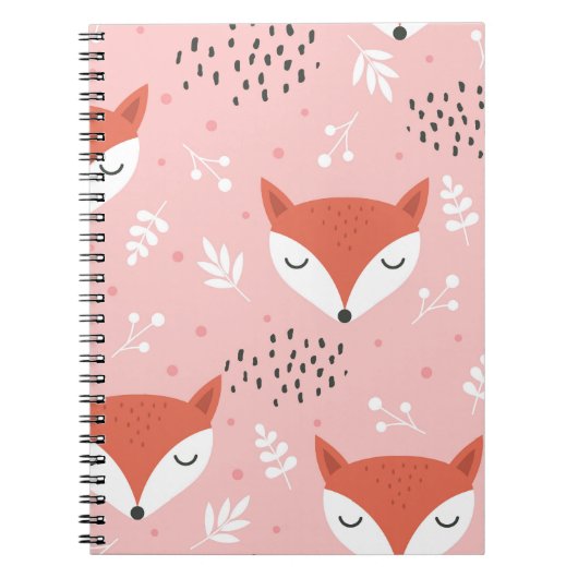Fox Fun: Schattige bospatroon Notitieboek (Voorkant)