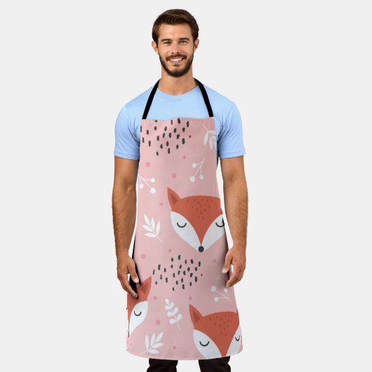 Fox Fun: Schattige bospatroon Schort (Gedragen)