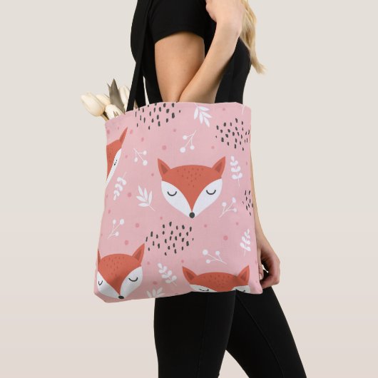 Fox Fun: Schattige bospatroon Tote Bag (Dichtbij)