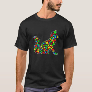 Fox Funny Puzzle Animals Lover Autisme Awareness T-shirt