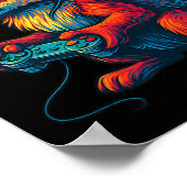 Fox Gaming With Headphones Funny Video Games Gamer Poster (Hoek)