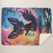 Fox gedeeld door de Twilight Realms Sherpa Deken (Voorkant (horizontaal))