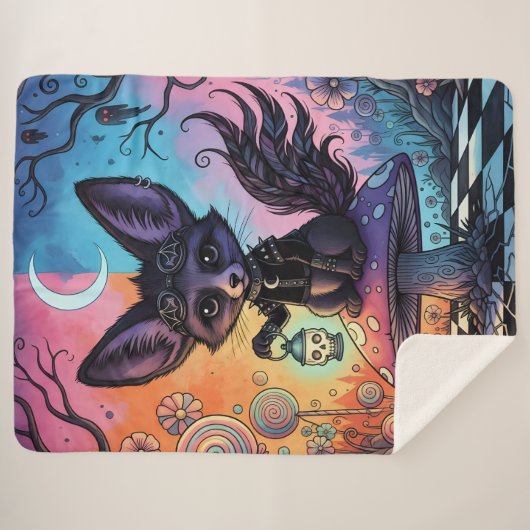 Fox gedeeld door de Twilight Realms Sherpa Deken (Voorkant (horizontaal))