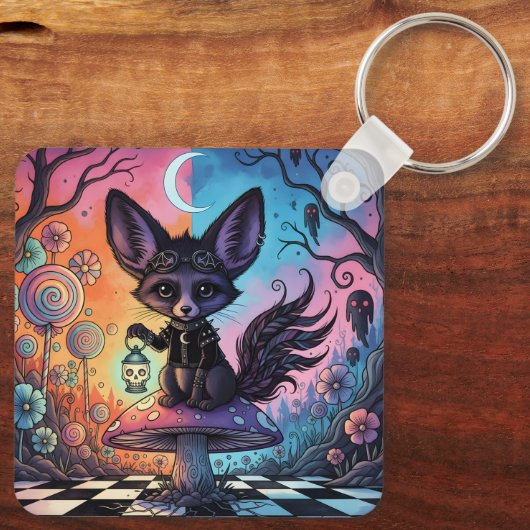 Fox gedeeld door de Twilight Realms Sleutelhanger (Achterkant)