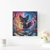 Fox gedeeld door de Twilight Realms Vierkante Klok (Huis)