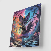 Fox gedeeld door de Twilight Realms Vierkante Klok (Hoek)