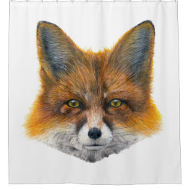 Fox gelaat - Schilderen in acryl Douchegordijn