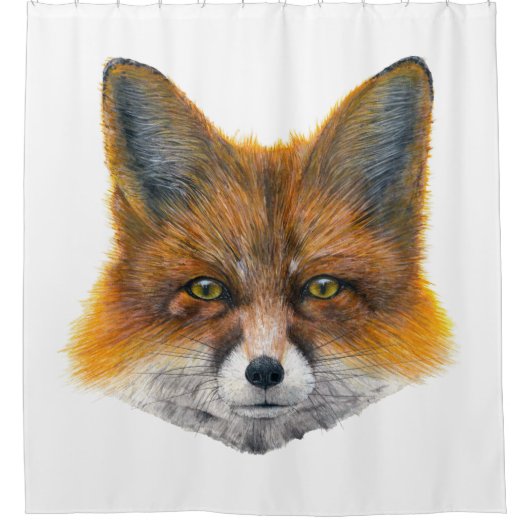 Fox gelaat - Schilderen in acryl Douchegordijn (Voorkant)