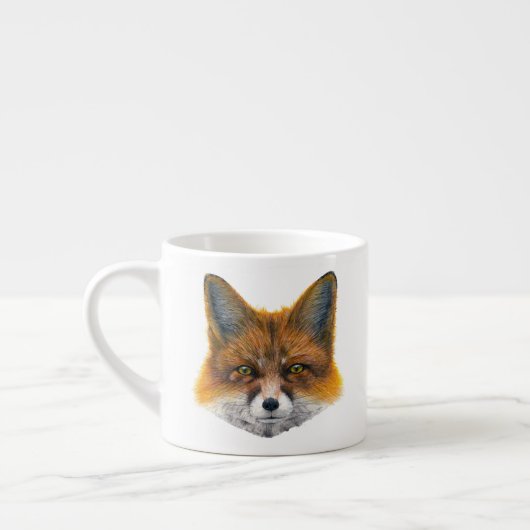 Fox gelaat - Schilderen in acryl Espresso Kop (Links)