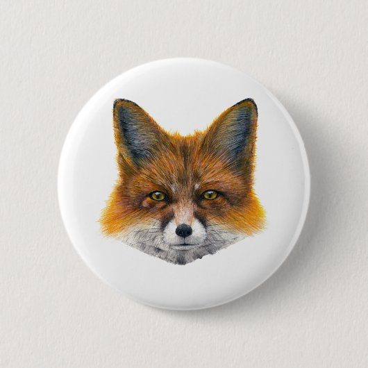 Fox gelaat - Schilderen in acryl Ronde Button 5,7 Cm (Voorkant)