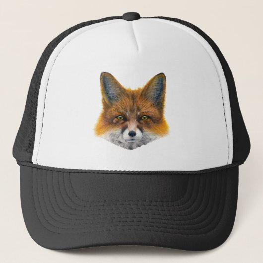 Fox gelaat - Schilderen in acryl Trucker Pet (Voorkant)