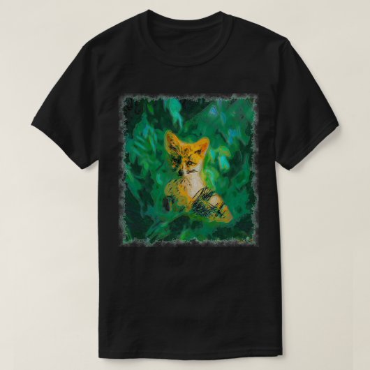 Fox-getekende kunst t-shirt (Design voorkant)