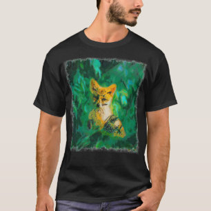 Fox-getekende kunst t-shirt