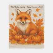 FOX - Gezellig Oogst Huis & Familienaam Script Fleece Deken (Voorkant)