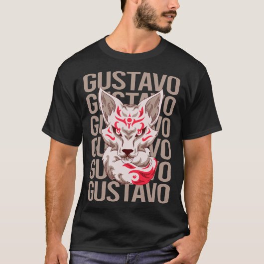 Fox Gezicht - Gustavo Naam T-shirt (Voorkant)