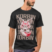 Fox Gezicht - Korbin Naam T-shirt (Voorkant)
