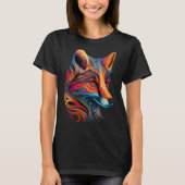 Fox Gezicht Mooi Kleurrijk Artistiek Dier T-shirt (Voorkant)