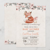 Fox Girl Baby shower Woodland Rustic Kaart (Voorkant / Achterkant)